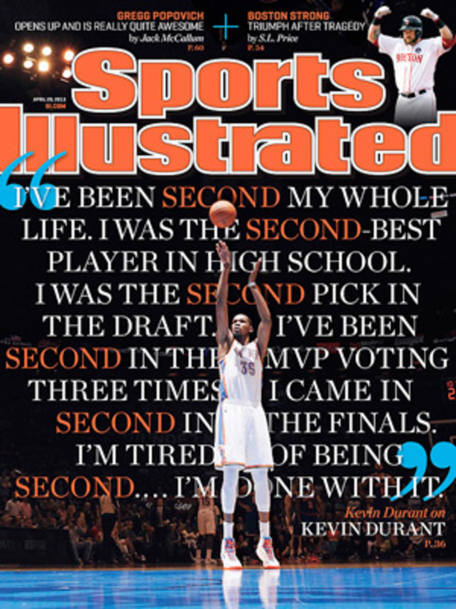 Kevin Durant of the Oklahoma City Thunder says he's tired of being second